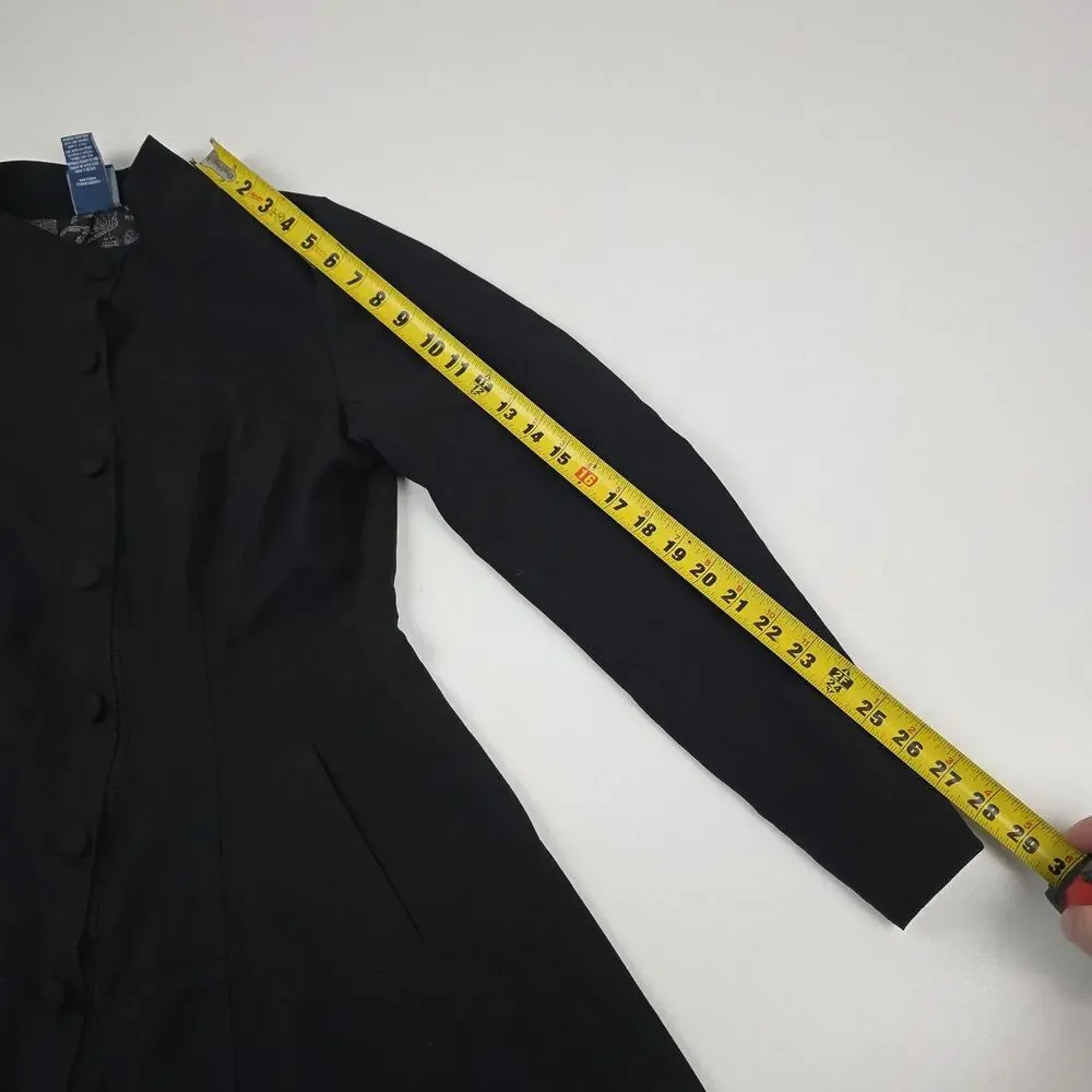 Harry Potter Coat Womens Medium Black Marauders Map Fit Flare Hot Topic Buttons‎